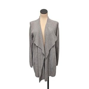 Barefoot Dreams Sweater Womens L/XL Gray CozyChic Lite‎ Open Waterfall Cardigan